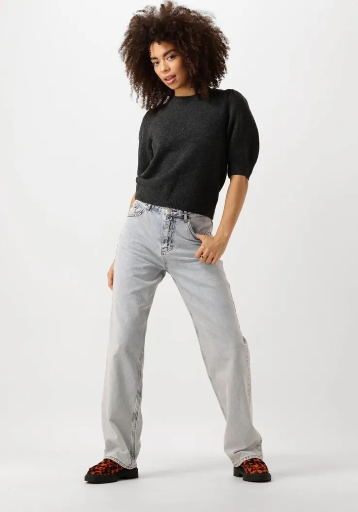 grijze neo noir top martha bow knit tee