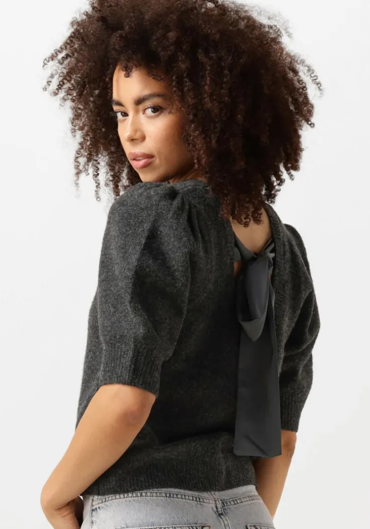 grijze neo noir top martha bow knit tee