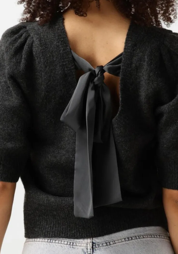 grijze neo noir top martha bow knit tee