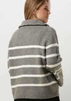 grijze neo noir trui nevena stripe knit blouse