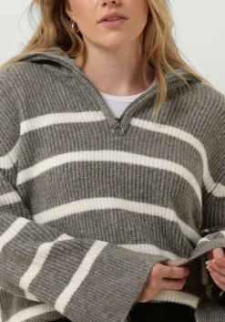 grijze neo noir trui nevena stripe knit blouse