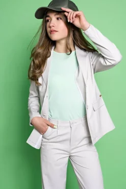 grijze nobell blazer belia girls pinstripe blazer silver grey