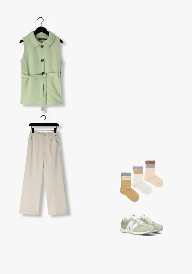 grijze nobell pantalon sayla girls wide pants silver grey