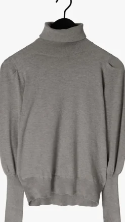 grijze notre-v coltrui basic knit blouse