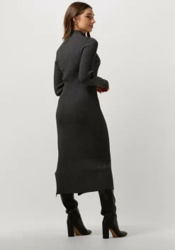 grijze object midi jurk objrike l/s knit dress 129
