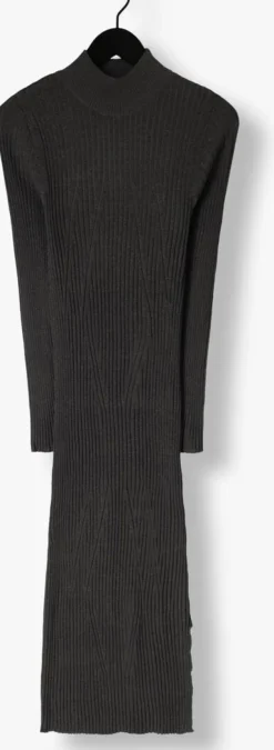 grijze object midi jurk objrike l/s knit dress 129
