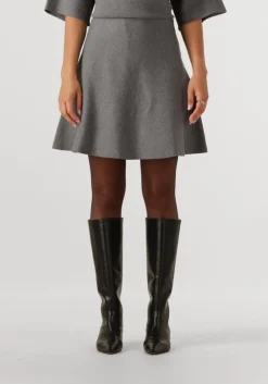 grijze object minirok objreynard hw short knit skirt