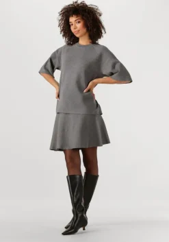 grijze object minirok objreynard hw short knit skirt