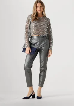 grijze object pantalon objbelle lisa coated pant