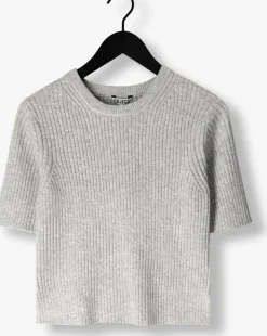 grijze object trui objelva 2/4 re o-neck knit