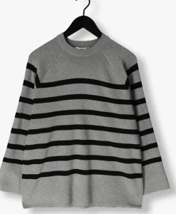 grijze object trui objester ls knit top