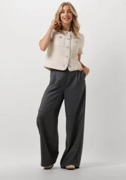 grijze object wijde broek objlesli hw lo wide pants