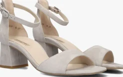 grijze paul green sandalen met hak 6140