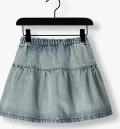 grijze petit blush minirok jeans ruffle skirt