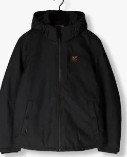 grijze pme legend gewatteerde jas semi long jacket strator melange twill