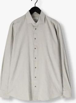 grijze profuomo klassiek overhemd shirt x-cutaway sc sf cotton linen