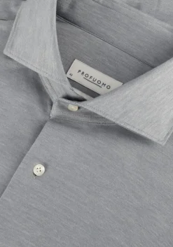 grijze profuomo klassiek overhemd shirt x-cutaway japanese knitted