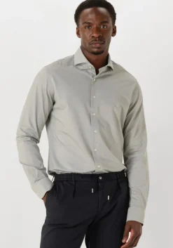 grijze profuomo klassiek overhemd shirt x-cutaway japanese knitted