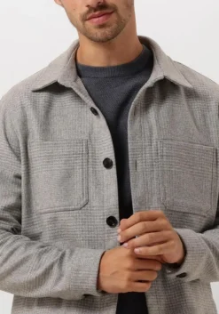 grijze profuomo overshirt overshirt check