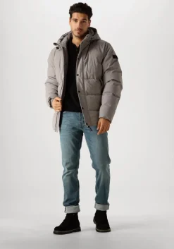 grijze pure path gewatteerde jas regular fit jackets padded404