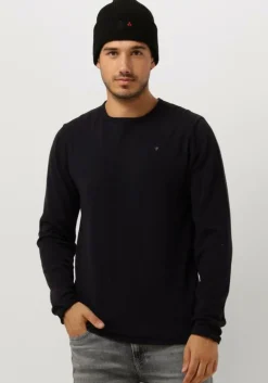 grijze pure path trui flat knitted shirt with small logo on chest