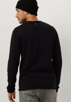 grijze pure path trui flat knitted shirt with small logo on chest