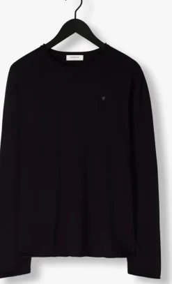 grijze pure path trui flat knitted shirt with small logo on chest