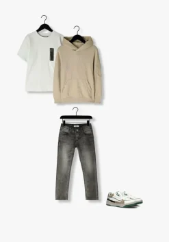 grijze raizzed straight leg jeans santiago