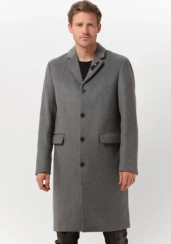 grijze scotch & soda mantel classic wool-blend overcoat