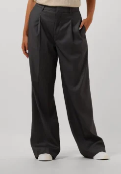 grijze scotch & soda pantalon rose pleated high-rise wide leg pant