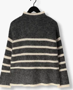 grijze second female trui ovalis knit t-neck