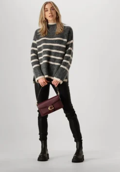 grijze second female trui ovalis knit t-neck