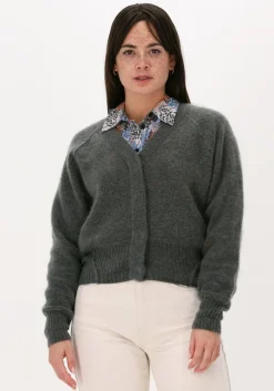 grijze second female vest brook knit reverse boxy cardig