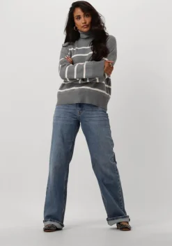 grijze selected femme coltrui slfkamma ls knit roll neck