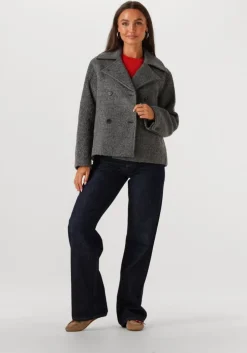 grijze selected femme mantel slfalma boucle lano jacket