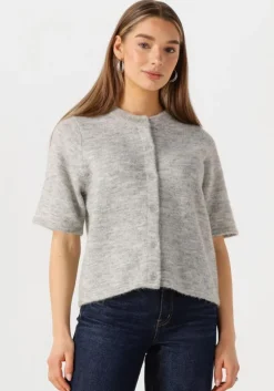 grijze selected femme top slflulu 2/4 knit cardigan