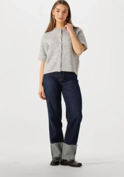 grijze selected femme top slflulu 2/4 knit cardigan