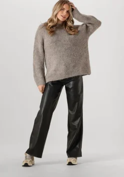 grijze selected femme trui slfgabella ls knit o-neck camp