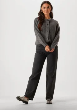 grijze selected femme vest slflulu ls knit short cardigan