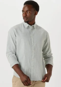 grijze selected homme casual overhemd slhslim-sun shirt ls noos