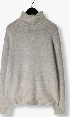 grijze selected homme coltrui slhcody ls knit relaxed roll neck