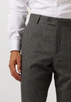 grijze selected homme pantalon slhslim-reed wool trs