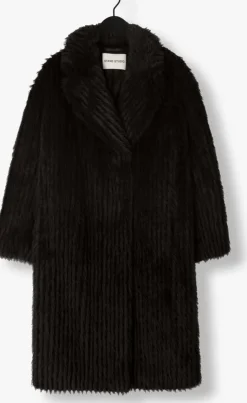 grijze stand studio faux fur jas genevieve coat