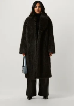 grijze stand studio faux fur jas genevieve coat