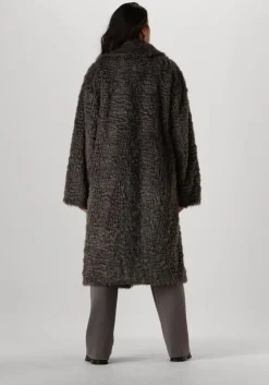grijze stand studio faux fur jas nicole coat