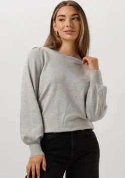 grijze summum trui round neck sweater soft viscose polyamide knit