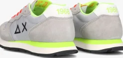 grijze sun68 lage sneakers boys tom fluo