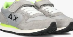 grijze sun68 lage sneakers boys tom fluo