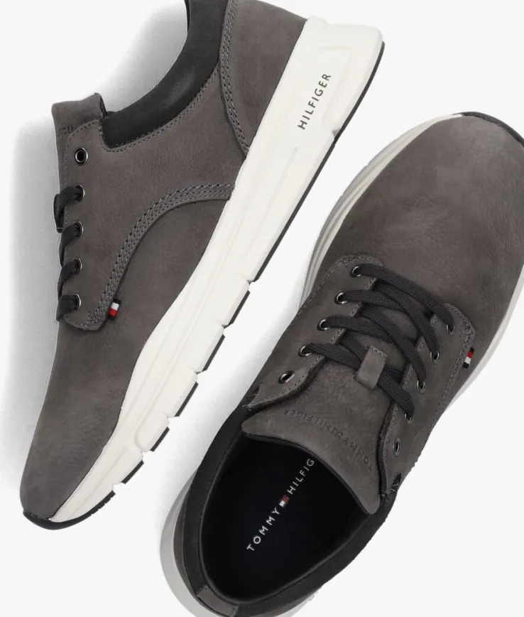 grijze tommy hilfiger lage sneakers hilfiger comfort hybrid shoe