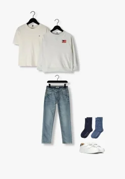 grijze tommy hilfiger trui hilfiger flag relaxed sweatshirt